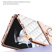 Недорогие Чехлы для Samsung-телефон Кейс для Назначение SSamsung Galaxy Z-флип 7 Z-флип 6 Z Flip 5 Z Flip 4 Z Flip 3 Кейс на заднюю панель Блинг Стразы Покрытие Хрустальный алмаз ПК Кожа PU