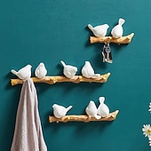 cheap Wall Accents-Doves Wall Hook Resin Bird Creative Door Key Wall Coat Hook Coat Rack Wall Decoration Hook Nordic Coat Hook Porch Hanger Decorative Hook