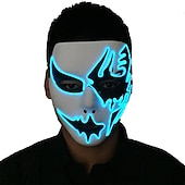 cheap Novelties-Neon Light LED Mask LED Halloween Scary Mask Cosplay Party Masque Masquerade Masks Halloween Costume Carnival Glow Party Props