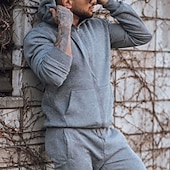 tanie podstawowe bluzy męskie-Męskie Rozpinana bluza z kapturem Bluza z zamkiem Rumiany róż Niebieski Szary Kaptur Równina Zapiąć na zamek błyskawiczny Sport i turystyka Codzienny Święto Poliester Moda miejska Nowoczesne Codzienny