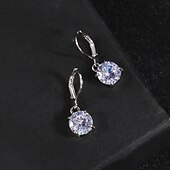 abordables Boucles d&#039;oreilles-Femme Clair Diamant synthétique Boucle d&#039;Oreille Pendantes Classique Précieux mode simple Des boucles d&#039;oreilles Bijoux Argent Pour Mariage Soirée 1 paire