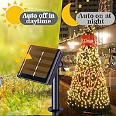 economico Striscie luci ad energia solare-10m-100leds/20m-200leds/30m-300leds filo di rame solare stringa di luce esterna impermeabile giardino luci decorative festival di natale luci telecomando luci solari