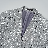 halpa Blazer &amp; Takki-miesten bleiseri takki bleiseri muotijuhla retro yksivärinen hopea kulta standardi istuu yksirintainen yksi nappi