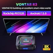 olcso TV-boxok-vontar r3 rgb tv box android 13 rockchip rk3528 támogatás 8k videó bt5.0 wifi6 támogatás google hangbemenet médialejátszó set top box