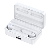 お買い得  ワイヤレスヘッドホン-TWSワイヤレスBluetoothヘッドセット CVC8.0ノイズリダクションBluetoothイヤフォン LEDディスプレイ 指紋タッチワイヤレスイヤフォン 防水デュアルヘッドフォン パワーバンク充電ケース付き