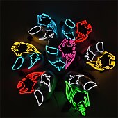 cheap Novelties-Neon Light LED Mask LED Halloween Scary Mask Cosplay Party Masque Masquerade Masks Halloween Costume Carnival Glow Party Props