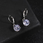 abordables Boucles d&#039;oreilles-Femme Clair Diamant synthétique Boucle d&#039;Oreille Pendantes Classique Précieux mode simple Des boucles d&#039;oreilles Bijoux Argent Pour Mariage Soirée 1 paire