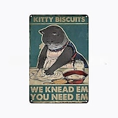 abordables signe d&#039;étain en métal-1pc rétro métal étain signe chat vin étain signe vintage cuisine signes décoration murale, peinture tenture murale pour la décoration murale art métal étain signe 20x30cm/8&#039;&#039;x12&#039;&#039;