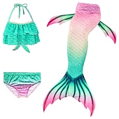 olcso Lányok jelmezei-Sellő Ariel Mermaid Tails Fürdőruha Bikini Hableány Szabadság for Lány Gyermek Álarcos mulatság