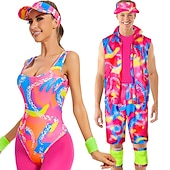 preiswerte Paar- und Gruppenkostüme-Puppe Cosplay Kostüm Outfits Retro Vintage Knallpink Film Cosplay for Herren Erwachsene Maskerade Karneval