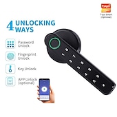 cheap Door Locks-Bedroom Door Double Row Graffiti Smart Lock Home Indoor Wooden Door Fingerprint Lock Office Electronic Password Door Lock