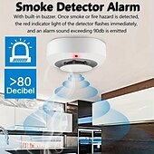 cheap Smart Appliances-Tuya Smart Life WiFi Function Family Parlor Child Room Home Kitchen Smoke Detector PIR Sound Alarm Sensor Shop Fire Inspection