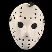 olcso Maszkok-Jason Vorhees Jason Voorhees Maszk Halloween-kellékek Felnőttek Férfi Női Vicces Ijesztő jelmez Mindszentek napja Farsang Könnyű farsangi jelmez