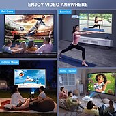 cheap Projectors-Mini Projector, Native 1080P Full HD 9000L SOPYOU Movie Outdoor Projector 4K Supported with 360° Tripod, Video Mini Portable Projector for HDMI, USB,TV Stick, PS5, iOS &amp;amp; Android