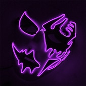 cheap Novelties-Neon Light LED Mask LED Halloween Scary Mask Cosplay Party Masque Masquerade Masks Halloween Costume Carnival Glow Party Props
