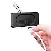 abordables Cargadores para coche-Starfire, 1 Uds., enchufe de cargador usb dual 3.1a para motocicleta, camión, barco, adaptador de corriente para coche, toma de corriente