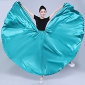 voordelige Buikdanskleding-Buikdans Latijnse dans Ballroomdansen Rokken Pure Kleur Dames Prestatie Feest Hoog POLY