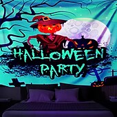 billige halloween veggtepper-halloween dekorasjoner bakgrunnsbelysning billedvev jack o lanterne uv reaktiv hengende fluorescerende hjemmedekorasjon bakgrunn stoff kunst hjem soverom stue
