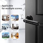 cheap Door Locks-Bedroom Door Double Row Graffiti Smart Lock Home Indoor Wooden Door Fingerprint Lock Office Electronic Password Door Lock