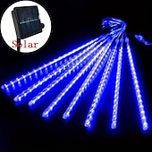 お買い得  ソーラーストリングライト-3M ストリングライト クリスマス流星群ライト LED 2835 SMD 1セット 温白色 ホワイト ブルー 流星群ライト ソーラー駆動 屋外 ホリデー 12 V
