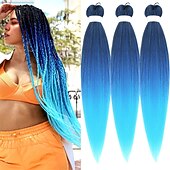 cheap Crochet Hair-Ginger Golden Ombre Braiding Hair Pre Stretched Kanekalon Braiding Hair Box Braids Human Hair Extensions 26 inch