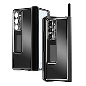 abordables Carcasas Samsung-teléfono Funda Para Samsung galaxia Plegado en Z 6 Z Fold 5 Z Fold 4 Z Fold 3 Funda Trasera con Soporte y protector de pantalla Portalápiz Aleación de aluminio