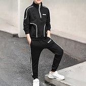 tanie Zestawy-2-częściowe zestawy dla dzieci chłopcy dresy strój list w paski zestaw z długim rękawem i zamkiem błyskawicznym sport codzienny jesień zima 7-13 lat biały