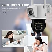 cheap Indoor IP Network Cameras-2MP Double Lens Camera, WiFi IP Home Security Camera, Two Way Audio Motion Detection Surveillance Camera, Waterproof Outdoor PTZ Camera, Full Color Night Vision IR Camera for Home, Baby, Elder, Pet