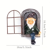 cheap Garden Sculptures&amp;Statues-Fairy Tale Playful Goblin Garden Resin Decoration Statue Decoration, Garden Weatherproof Garden Statue, Tree Window Resin Garden Statuette Garden Decoration