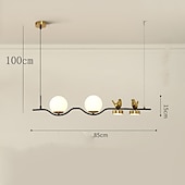 billiga Hängande-led taklampa 4 huvuden kulformad glasskärm liner globle design modern nordisk vardagsrum matsal lampor inomhus dekoration tak hängande belysning 110-240v