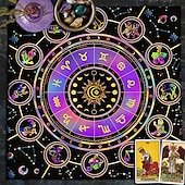 olcso Asztalterítők-tarot asztalterítő játékhoz, oltárterítő, boszorkánysági asztrológia dekoráció orákulumkártya pad tarot szőnyeg witcher dekor, parti ajándékok, parti ajándék dekoráció, parti kellékek varázsművészeti