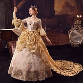 preiswerte Kleider-Gotisch Viktorianisch Vintage inspiriert Kleid Partykostüm Abschlussballkleid Prinzessin Shakespeare Braut Einfarbig Ballkleid Kostüm Damen königlich Halloween Karneval Valentinstag Abendgesellschaft