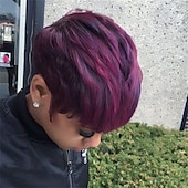 economico Parrucche trendy sintetiche-parrucche corte pixie cut con frangia bionda mista marrone parrucche sintetiche miste marroni per le donne nere parrucche corte pixie per le donne parrucche del partito di cosplay di halloween