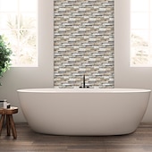 economico Adesivi murali-12 pz piastrelle di pietra artificiale wall sticker 3d carta da parati in vinile autoadesivo floreale home decor per cucina bagno 15*30 cm