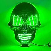 cheap Novelties-halloween ghost head white silver skull light mask led ghost head horror atmosphere mask