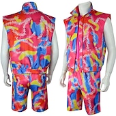 olcso Páros és csoportos jelmezek-film görkorcsolya ruhák baba y2k tehénlány öltöny jumpsuit ruha dögös rózsaszín férfi női pár cosplay jelmez halloween farsangi maskara parókával