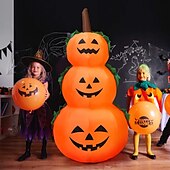 cheap Hallowen Prop Lighting-Halloween Decorations 6Ft Inflatable LED 3 Pumpkins Stack Light, Jack O Lantern Blow Up 3 Pumpkins, Outdoor Indoor Halloween Decorations