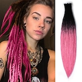 cheap Crochet Hair-36 Blonde Dreadlocks Extension Soft Handmade Synthetic Crochet Hair Super Long 0.6cm Dread Extensions Reggae Style for Women
