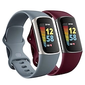 olcso Fitbit óraszíjak-4 csomag 3 csomag 2 csomag Smart Watch Band Kompatibilis valamivel FitBit Charge 5 Szilikon Okos óra Szíj Állítható Sportszíj Csere Karszalag