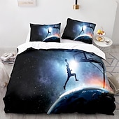 cheap Duvet Cover Sets-3Pcs/2Pcs Basketball Print Duvet Cover Set Bedding Sets Comforter Cover with Soft Lightweight Microfiber