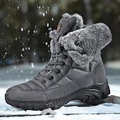 お買い得  冬と雪のブーツ-ファー裏地付きメンズ断熱冬用スノーブーツ - 寒い天候や雪の降る条件に適した防水、滑り止めアウトドアブーツ