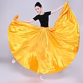 voordelige Buikdanskleding-Buikdans Latijnse dans Ballroomdansen Rokken Pure Kleur Dames Prestatie Feest Hoog POLY