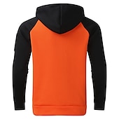 billiga bashuvtröjor för män-Herr Huvtröja Svart Gul Rubinrött Blå Orange Huva Färgblock Sport &amp; Utomhus Dagligen Helgdag Streetwear Häftig Ledigt Vår &amp; Höst Kläder Pull Tröjor