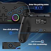 levne Videohry-bezdrátový ovladač pro konzoli Nintendo Switch oled pro gamepad s 600mah dobíjecí baterií programovatelnou funkcí turbo