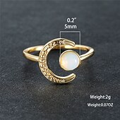 abordables Anillos-1 anillo de apertura ajustable para mujer de aleación retro moon daily.