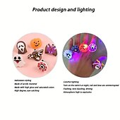 お買い得  ハロウィン 2024-20 個ハロウィンリンググローフィンガーライト LED 点滅カボチャグローブレスレット子供の創造的なおもちゃ