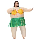 cheap Couples&#039; &amp; Group Costumes-Couples Hawaiian Inflatable Costumes Halloween Group Couples Costumes All Movie Cosplay Funny Costume Green Leotard / Onesie Halloween Carnival Masquerade Cloth