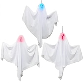 tanie Oświetlenie rekwizytów na Halloween-świecące duch dekoracje na halloween na zewnątrz led wiszące duch dla drzew upiorny oświetlony duch wodoodporne wiszące wystrój halloween ozdoby choinkowe do domu patio stoczni trawnik drzewo
