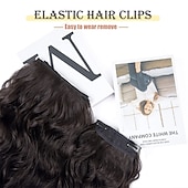 abordables Clip dans les extensions-4pcs clip dans les extensions de cheveux blond miel mélangé brun clair 20 pouces de long extensions de cheveux synthétiques ondulés