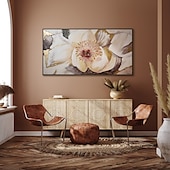 Handmade Oil Painting Canvas Wall Art Decoration Modern Thick Oiled White Flower for Living Room Home Decor Rolled Frameless Unstretched Painting 14